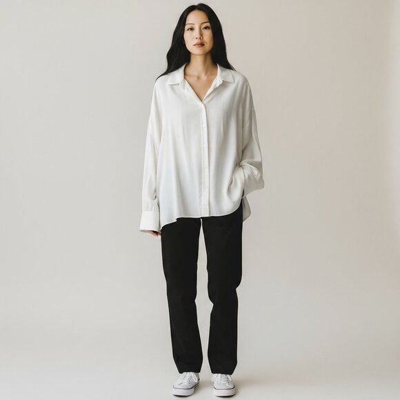 NWOT JCrew Top Woman's sz 3X Cream Sheer Oversize Button Up Blouse - Picture 12 of 12